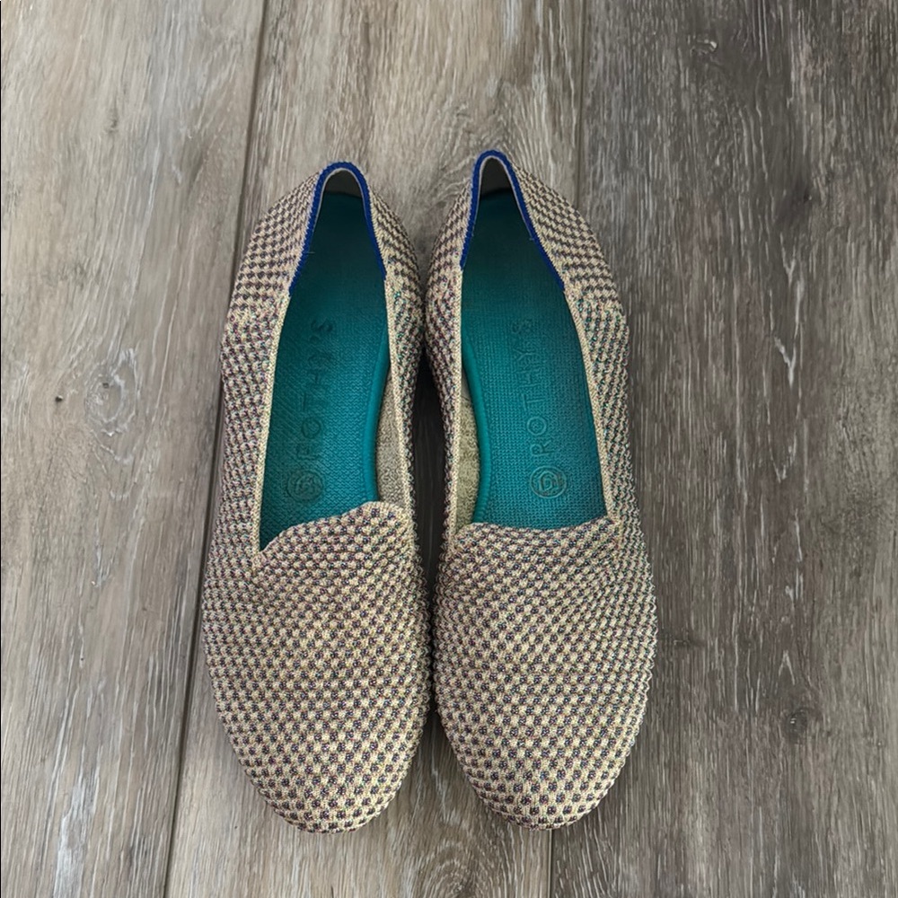 Rothy’s Limited Edition Multi Metallic Sparkling Loafers Sz 9.5